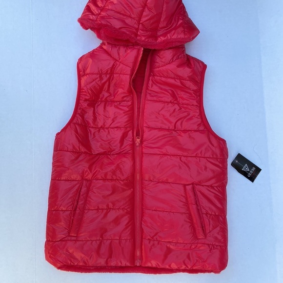 New GUESS Lance Reversible Vest Red SZ S - Picture 7 of 8